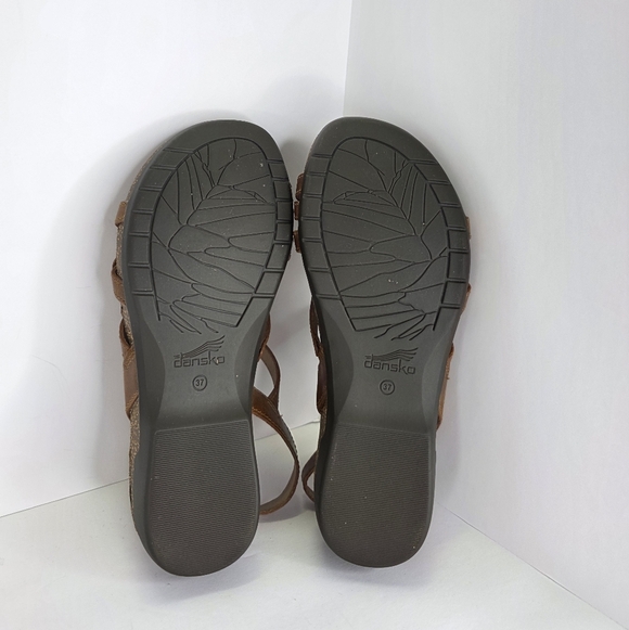 Dansko Women's Roslyn Tan Brown Waxy Burnished Sandal Buckle EU 37 US Size 6.5-7 - Picture 11 of 14
